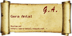 Gera Antal névjegykártya